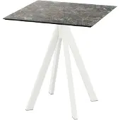Veba Infinity Terrassentisch Weiß gestell + Galaxy Marble HPL 70x70 cm