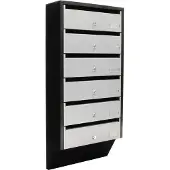 Profirst Briefkastenanlage Quarten 6 Silber Schwarz