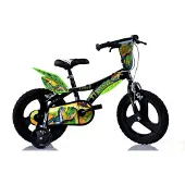 Dino Bikes Kinderfahrrad "Dinosaurier T-Rex" 1 Gang mit Stützrädern, Frontschild und coolen Schutzblechen
