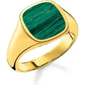 Thomas Sabo Ring Klassisch Grün Gold
