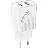 Savio LA-04 USB Type A & Type C Quick Charge Power Delivery 3.0 Indoor, Drinnen, USB, 0 m, Weiß