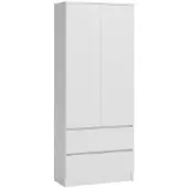Top E Shop Topeshop SZAFA MALWA B, Weiß, Garderobe, 5 Regale, 2 Tür(en), Weiß, Partikelbord