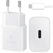 Samsung Original Power Adapter mit USB-C-Kabel - Ladegerät - USB-C-Anschluss - Fast Charger - 15 Watt - 1 m - Weiß