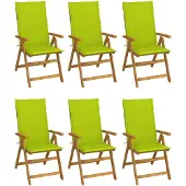 vidaXL Klappbare Gartenstühle 6 Stk. mit Auflagen Massivholz Akazie