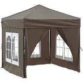 vidaXL Partyzelt Faltbar mit Seitenwänden Taupe 2x2 m