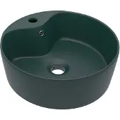 vidaXL Luxus-Waschbecken mit Überlauf Matt Dunkelgrün 36x13 cm Keramik