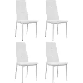 vidaXL Esszimmerstühle 4 Stk. Weiß Kunstleder