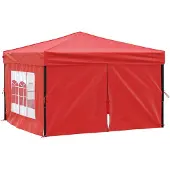 vidaXL Partyzelt Faltbar mit Seitenwänden Rot 3x3 m