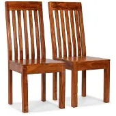 vidaXL Esszimmerstühle 2 Stk. Massivholz mit Honigfarbenem Finish