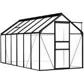 vidaXL Gewächshaus Anthrazit Aluminium 7,03 m²
