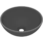 vidaXL Luxus-Waschbecken Rund Matt Dunkelgrau 32,5x14 cm Keramik