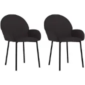 vidaXL Esszimmerstühle 2 Stk. Schwarz Kunstleder