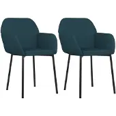 vidaXL Esszimmerstühle 2 Stk. Blau Samt