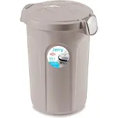 Stefanplast Jerrycan mit Deckel, 23 Liter, Taubengrau, mit Griffen und Clipverschluss