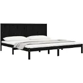 vidaXL Massivholzbett Schwarz Kiefer 200x200 cm