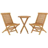 vidaXL 3-tlg. Garten-Essgruppe Massivholz Teak