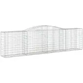 vidaXL Gabionen mit Hochbogen 25 Stk 400x50x100/120cm Verzinktes Eisen