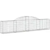 vidaXL Gabionen mit Hochbogen 5 Stk. 300x30x60/80 cm Verzinktes Eisen