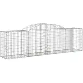 vidaXL Gabionen mit Hochbogen 17 Stk. 300x50x80/100cm Verzinktes Eisen