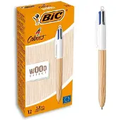 BIC Schachtel Mit 12 Stiften 4 Farben Holz