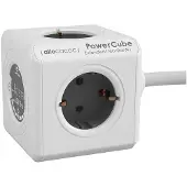 Allocacoc PowerCube Extended Monitor EU, 4 fach Steckdosenverteiler, 230V Schuko, Weiß