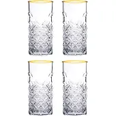 Pasabahce Longdrink Timeless 29,5 cl - Transparent Gold 4 Stück