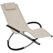 vidaXL Kinder-Sonnenliege Stahl Creme