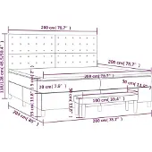 vidaXL Boxspringbett mit Matratze Taupe 200x200 cm Stoff