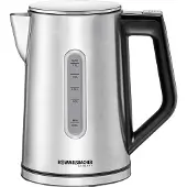 Rommelsbacher Wasserkocher WK 3000, 1,7 l, 3000 W, Schwarz, Edelstahl, Edelstahl, Regelbare Temperatur, Wasserstandsanzeige