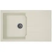 Stradour Einbau-Küchenspüle 1 Becken + 1 Abtropffläche Aloa - Resin - 81 x 50 cm - Weiß