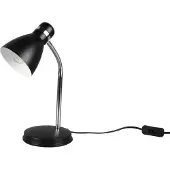 RL LIVE YOUR LIGHT Reality Leuchten HARVEY Tischlampe 33cm Schwarz/Chrom Flexgelenk trichterförmig Schirm Ø11cm