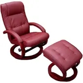 Mendler Fernsehsessel Aprilia, Kunstleder, mit Hocker bordeaux