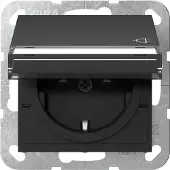 Gira SCHUKO-Steckd. KD BSF + SP System 55 Schwarz m 4557005