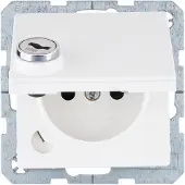 Berker 6768116089, Typ E, 2P+E, DIN-Schiene, Weiß, Thermoplast, 250 V