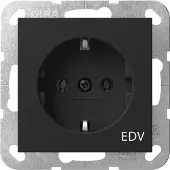 Gira SCHUKO-Steckd. Aufdruck EDV System 55 Schwarz m 4458005