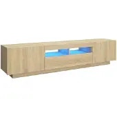 vidaXL TV-Schrank mit LED-Leuchten Sonoma-Eiche 180x35x40 cm