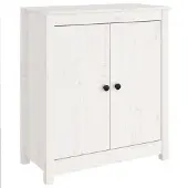 vidaXL Sideboard Weiß 70x35x80 cm Massivholz Kiefer