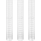 vidaXL Gabionen-Hochbeete 3 Stk. Rund Verzinkter Stahl Ø30x200 cm