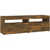 vidaXL TV-Schrank mit LED-Leuchten Räuchereiche 120x35x40 cm
