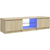 vidaXL TV-Schrank mit LED-Leuchten Sonoma-Eiche 140x40x36 cm
