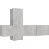 vidaXL 3-tlg. TV-Schrank-Set Betongrau Holzwerkstoff
