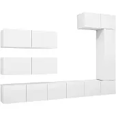 vidaXL 7-tlg. TV-Schrank-Set Weiß Holzwerkstoff
