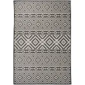 vidaXL Outdoor-Teppich Flachgewebe 160x230 cm Schwarz Gestreift