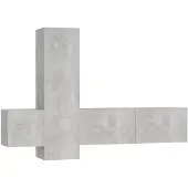 vidaXL 3-tlg. TV-Schrank-Set Betongrau Holzwerkstoff