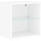 vidaXL Wand-Nachttisch mit LED-Leuchten Weiß