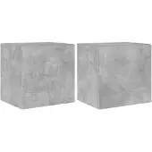 vidaXL TV-Wandschränke mit LED-Leuchten 2 Stk. Betongrau 40,5x35x40 cm