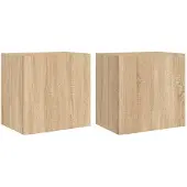 vidaXL TV-Wandschränke 2 Stk. Sonoma-Eiche 40,5x30x40 cm Holzwerkstoff