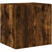 vidaXL TV-Wandschrank mit LED-Leuchten Räuchereiche 40,5x35x40 cm