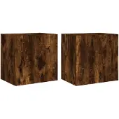 vidaXL TV-Wandschränke 2 Stk. Räuchereiche 40,5x30x40 cm Holzwerkstoff