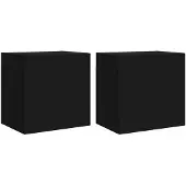 vidaXL TV-Wandschränke 2 Stk. Schwarz 40,5x30x40 cm Holzwerkstoff